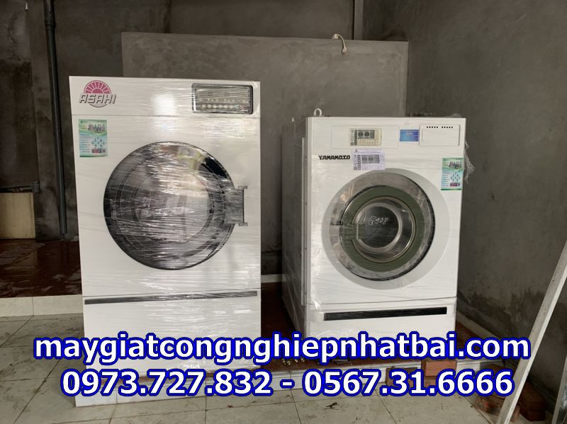 Máy giặt sấy công nghiệp cũ nhật bãi Asahi 25kg